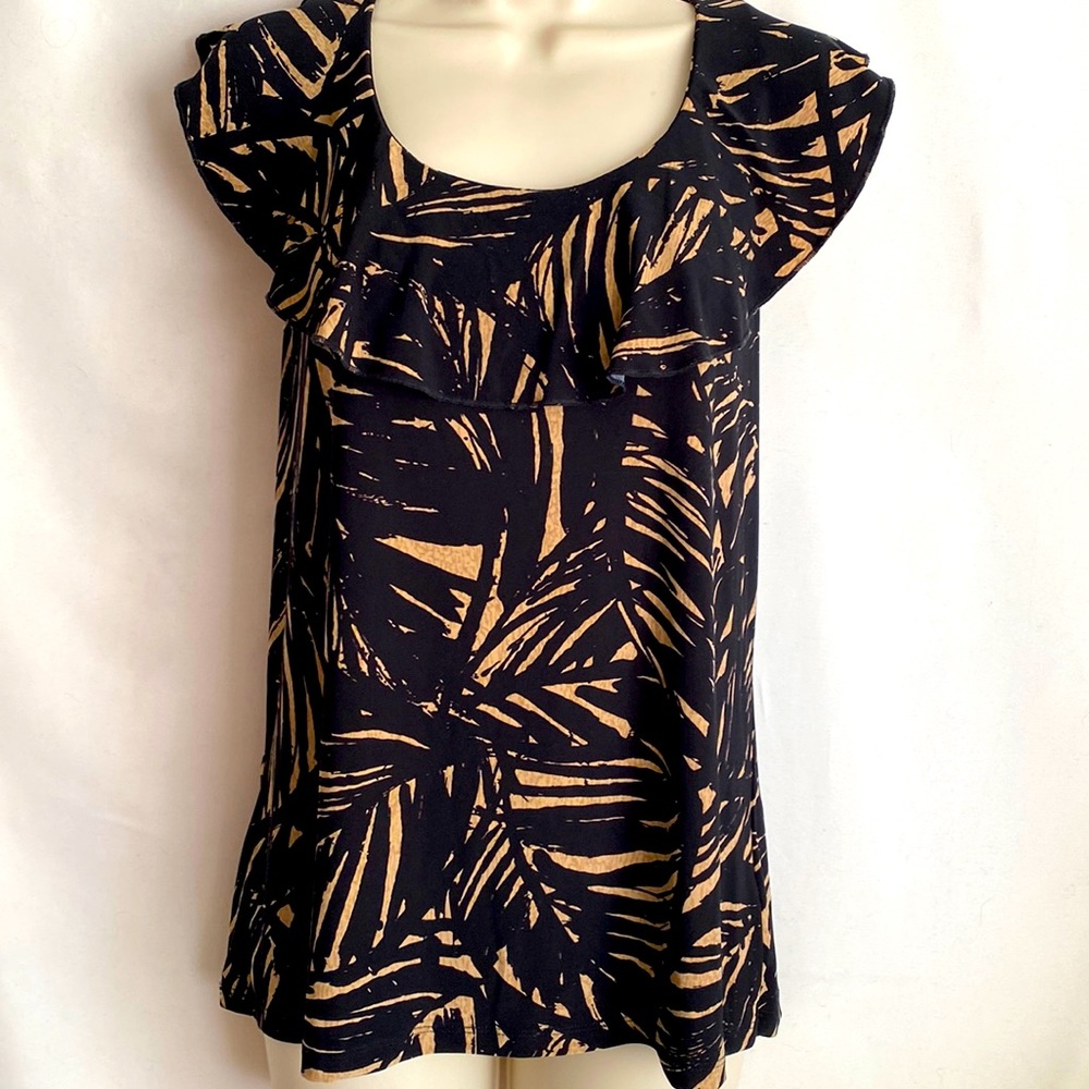 Chaps Black and Gold Women's Top